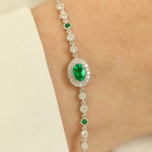 Natural Wood Color Emerald Bracelet