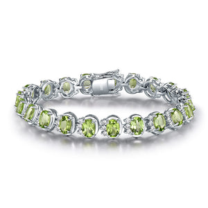 Sterling Silver Natural Peridot Bracelet Wedding Gemstones